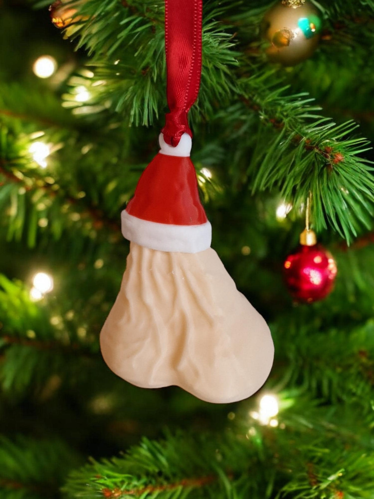 Novelty Santa's Sack Adult Bauble - Christmas Tree Decoration - Nut sack - Testicals - Birthday - Gift - Present - Bespoke Funny Prank Xmas