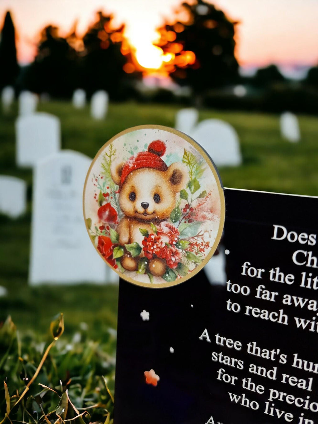 Personalised Christmas Tree Grave Marker Stake - Child's - Temporary headstone, outdoor, remembering - Baby - Kids - Angel - Xmas Gift