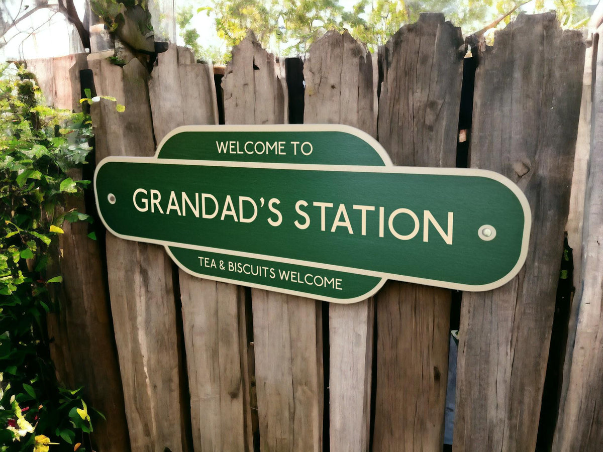 Personalised Railway Sign - Gift - Decoration - Plaque - Street sign - Railway - Mancave - Gift - Present - Marriage - Workshop - Home Bar
