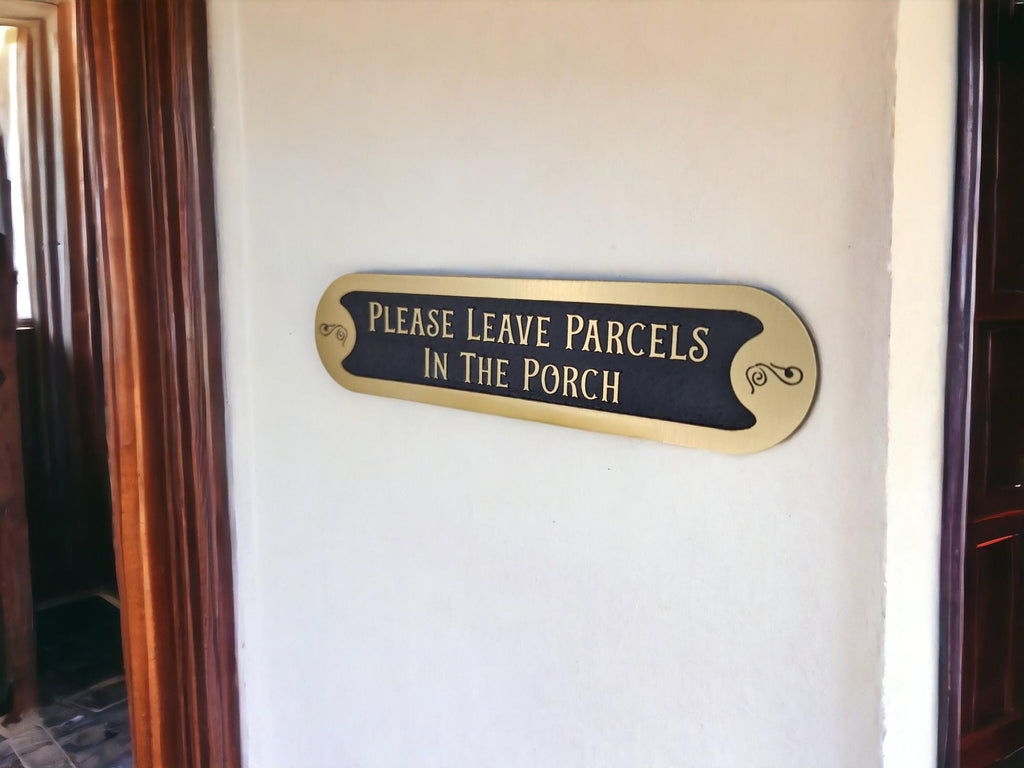Personalised Parcel Sign decoration - Parcel delivery - Home gift - House warming - Your wording - Amazon - Package delivery - Plaque - Gold