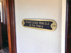 Personalised Parcel Sign decoration - Parcel delivery - Home gift - House warming - Your wording - Amazon - Package delivery - Plaque - Gold