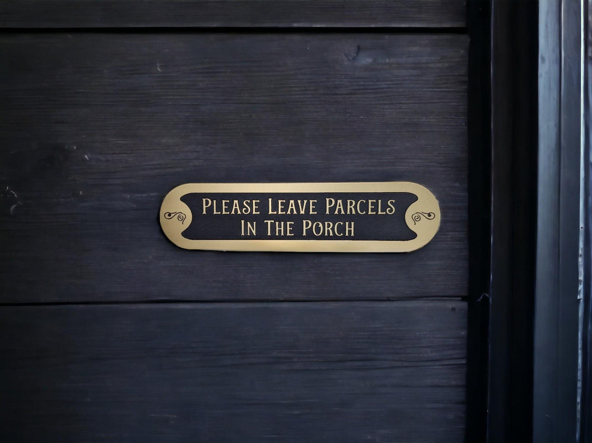Personalised Parcel Sign decoration - Parcel delivery - Home gift - House warming - Your wording - Amazon - Package delivery - Plaque - Gold