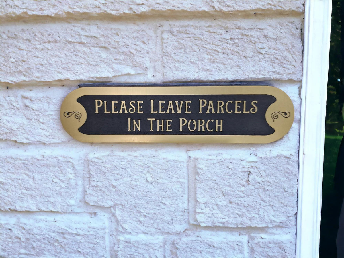 Personalised Parcel Sign decoration - Parcel delivery - Home gift - House warming - Your wording - Amazon - Package delivery - Plaque - Gold