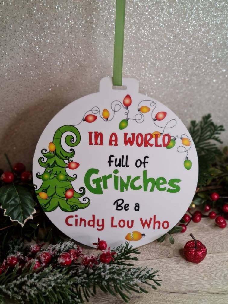 large bauble style sign - christmas plaque - xmas decoration - decor - gift - present - festive - cute decor - Movie - Xmas - Fun - Family