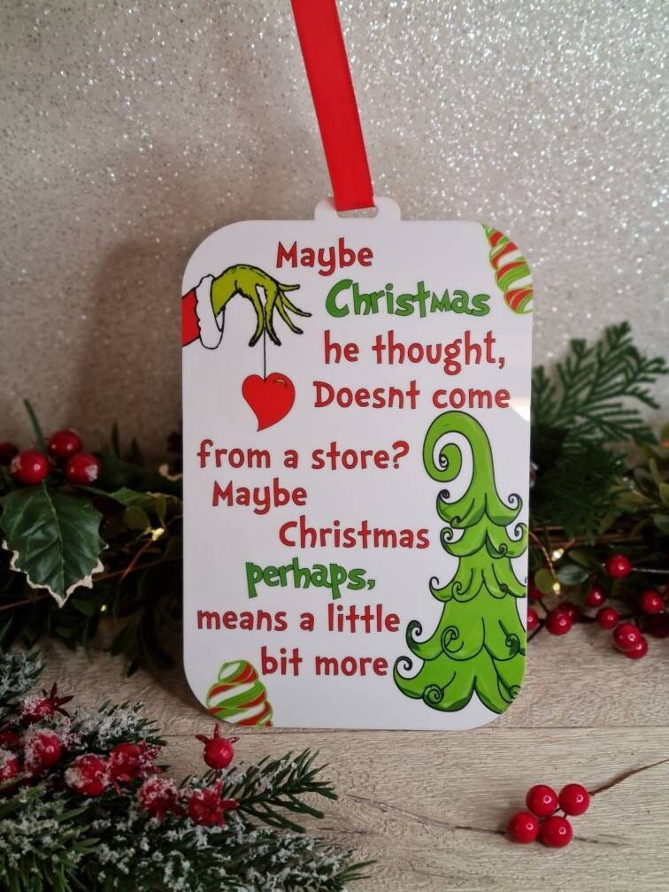 The Grinch extra large bauble sign - christmas plaque - xmas decoration - decor - gift - present - festive - cute decor -