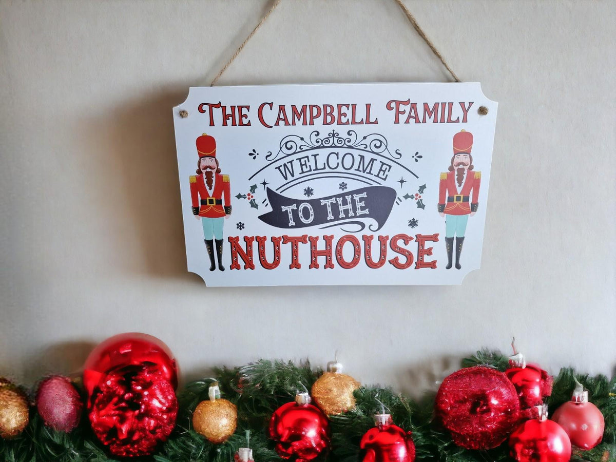 Personalised Nutcracker family name sign - christmas plaque - xmas decoration - decor - gift - present - cute festive decor - Movie - Xmas