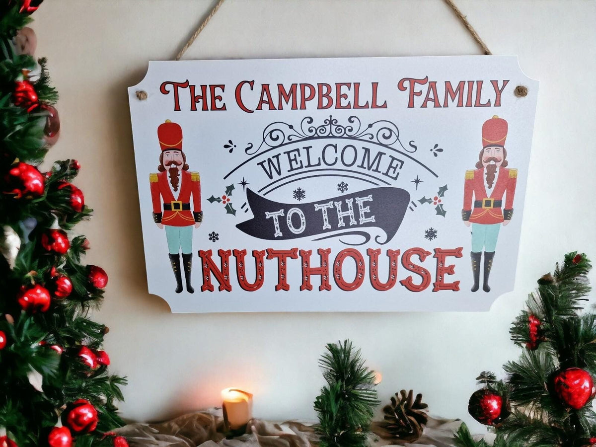 Personalised Nutcracker family name sign - christmas plaque - xmas decoration - decor - gift - present - cute festive decor - Movie - Xmas