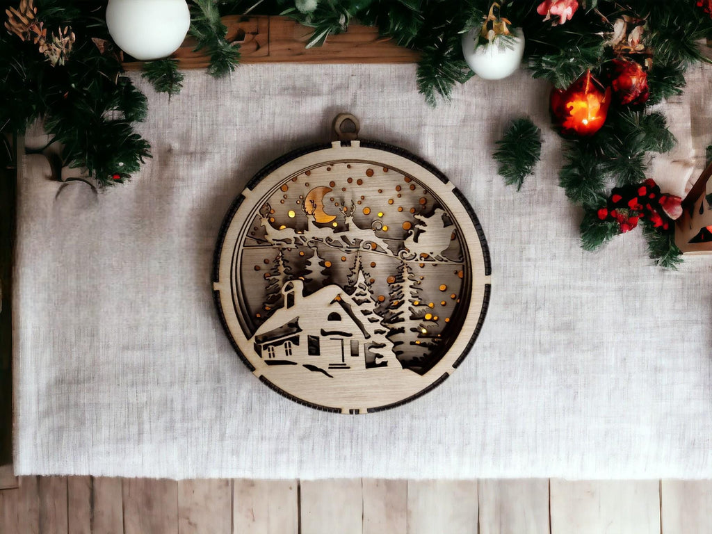 Stunning Illuminated large display bauble - Santa Claus - Night light - Christmas - Decoration - Plaque - Xmas - Gift - Present - LED Lamp