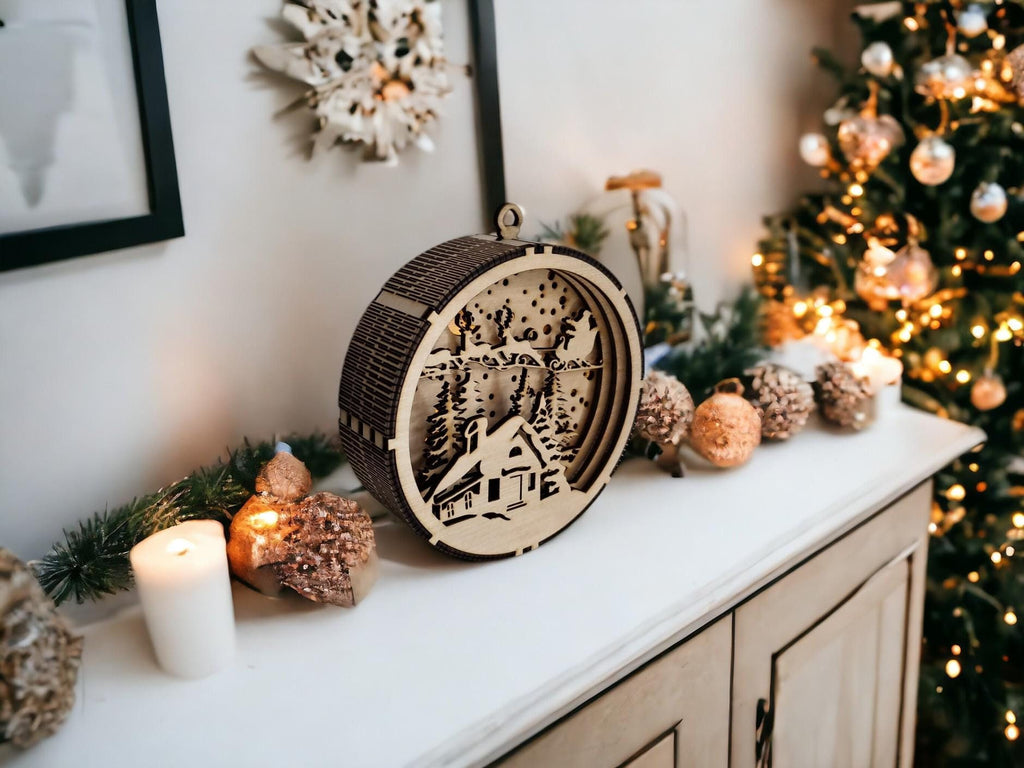 Stunning Illuminated large display bauble - Santa Claus - Night light - Christmas - Decoration - Plaque - Xmas - Gift - Present - LED Lamp