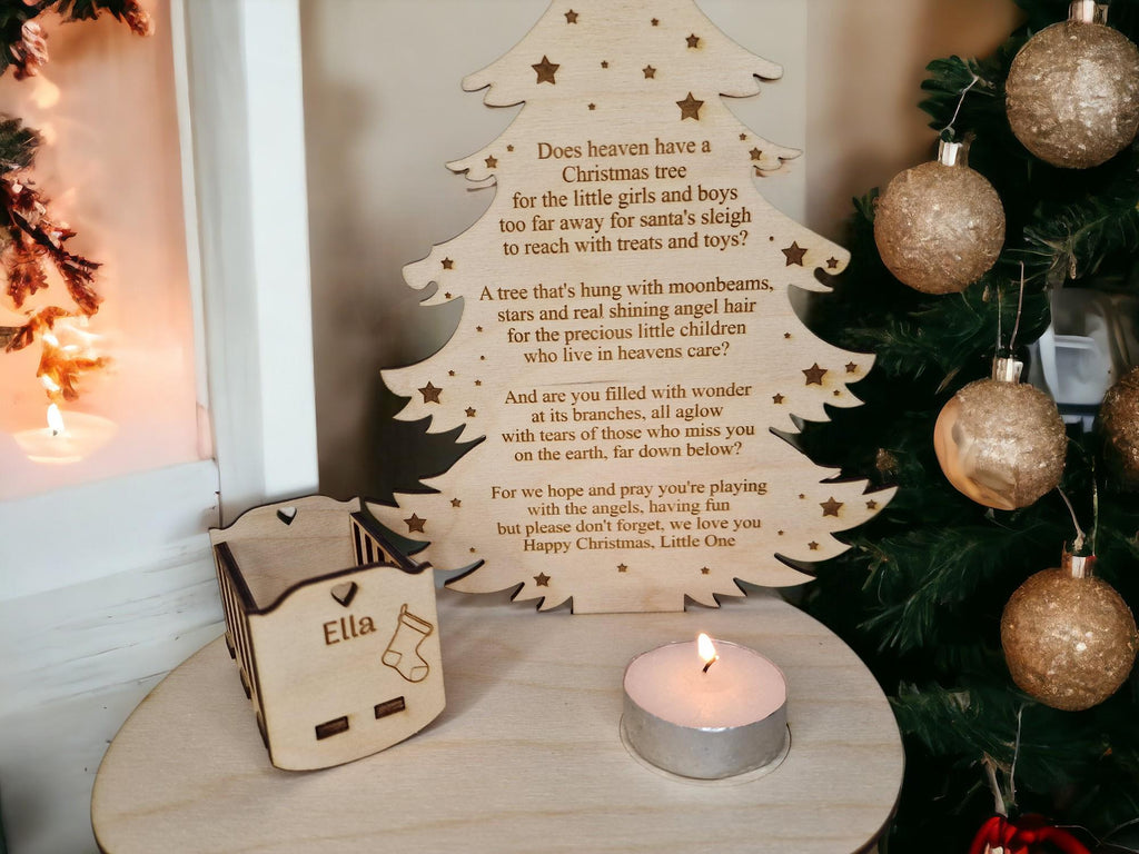 Personalised Baby Christmas candle memorial display - rocking chair - xmas - memory - decoration -decor - rememberance - family - plaque