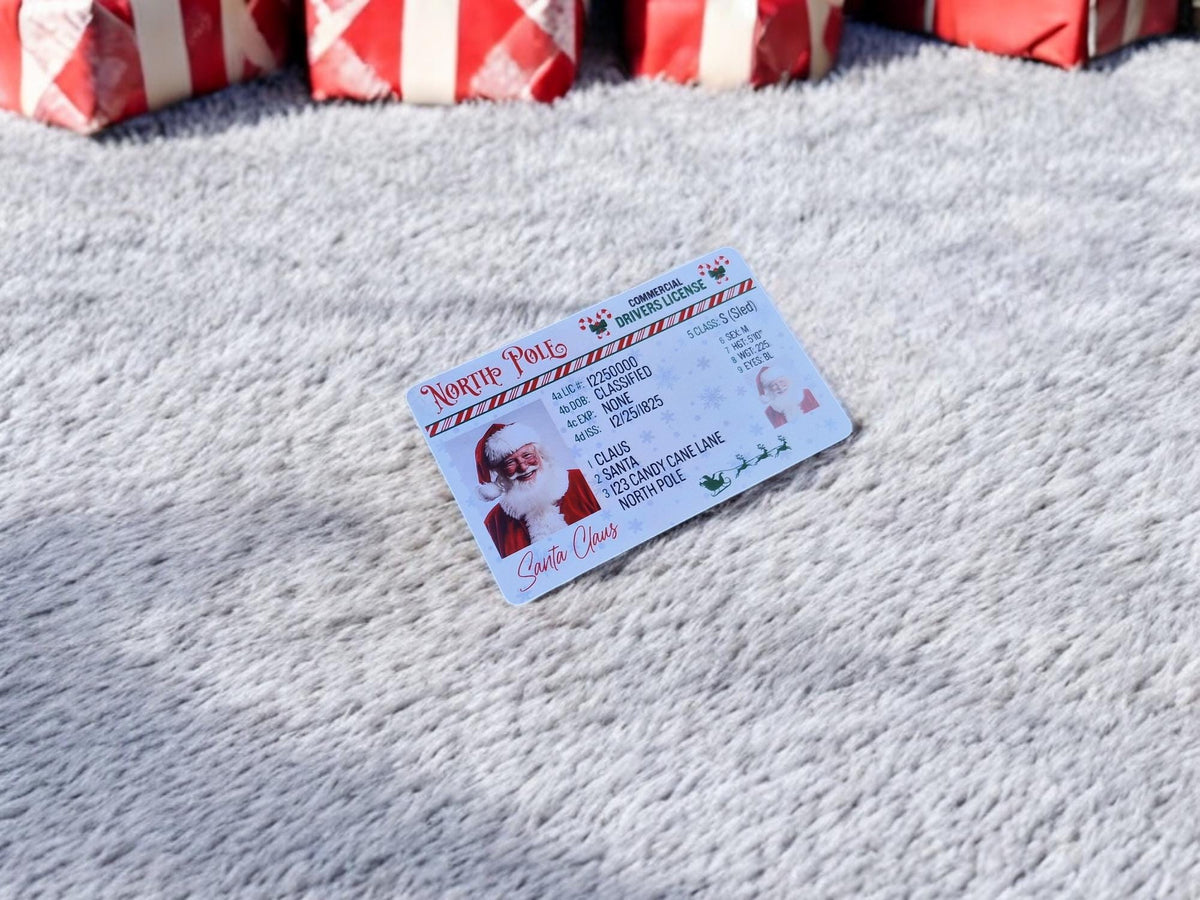 Santa's lost Driving Licence- Personalised - great stocking filler - children's surprise - lost button - keepsake - first Christmas - Xmas