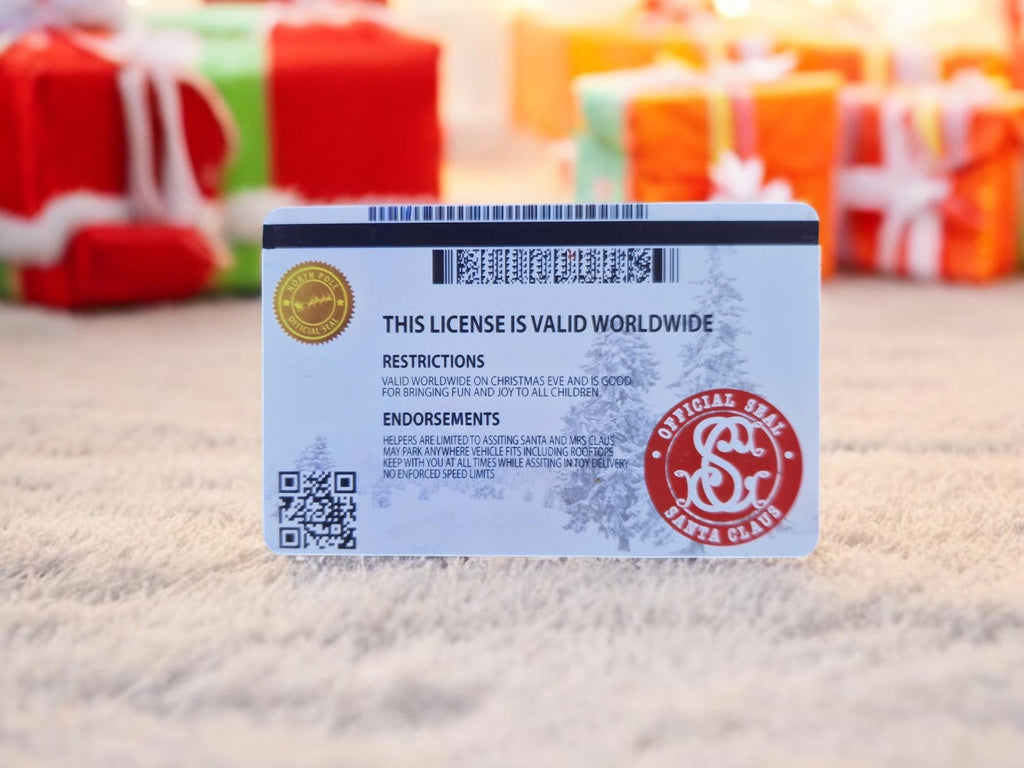 Santa's Elves lost ID Card Driving Licence- Personalised - great stocking filler - children's surprise - button - keepsake - first Christmas