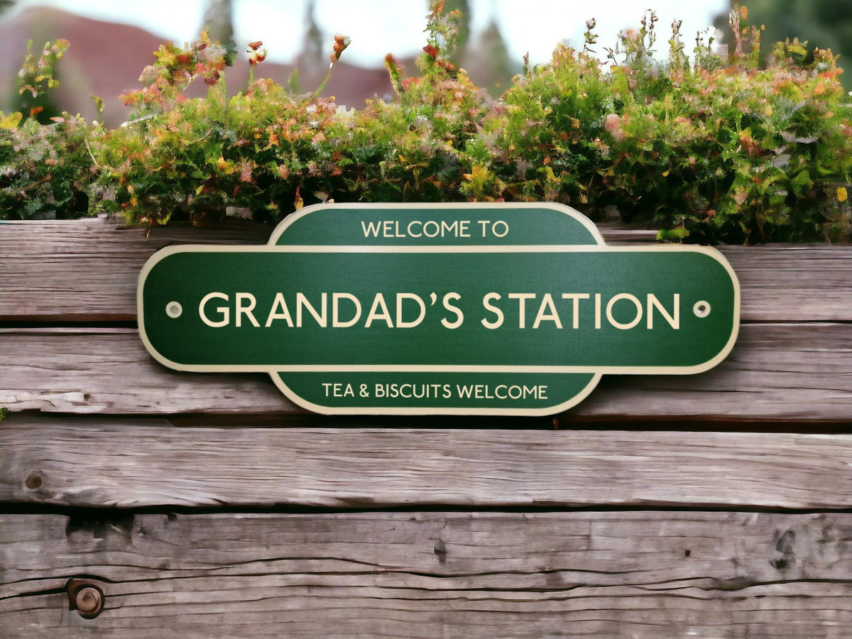 Personalised Railway Sign - Gift - Decoration - Plaque - Street sign - Railway - Mancave - Gift - Present - Marriage - Workshop - Home Bar