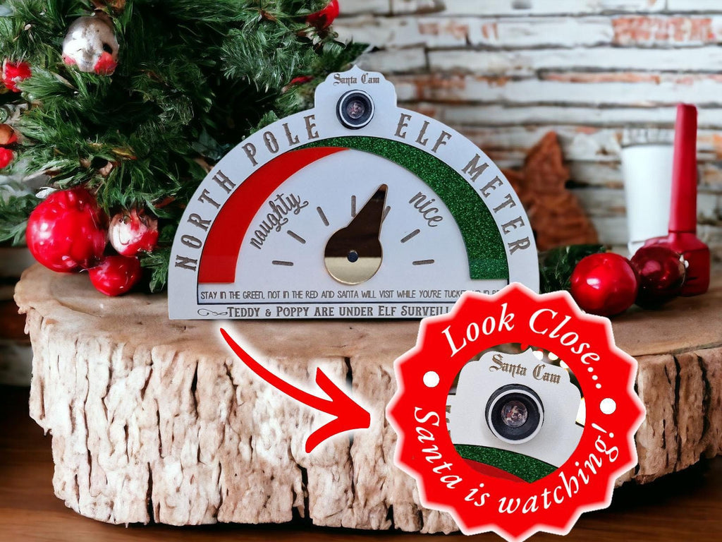 Personalised Santa Cam - Naughty - Elf - Surveillance - Sign - Christmas Decoration - Plaque - Xmas - Gift - Present - Countdown - Camera