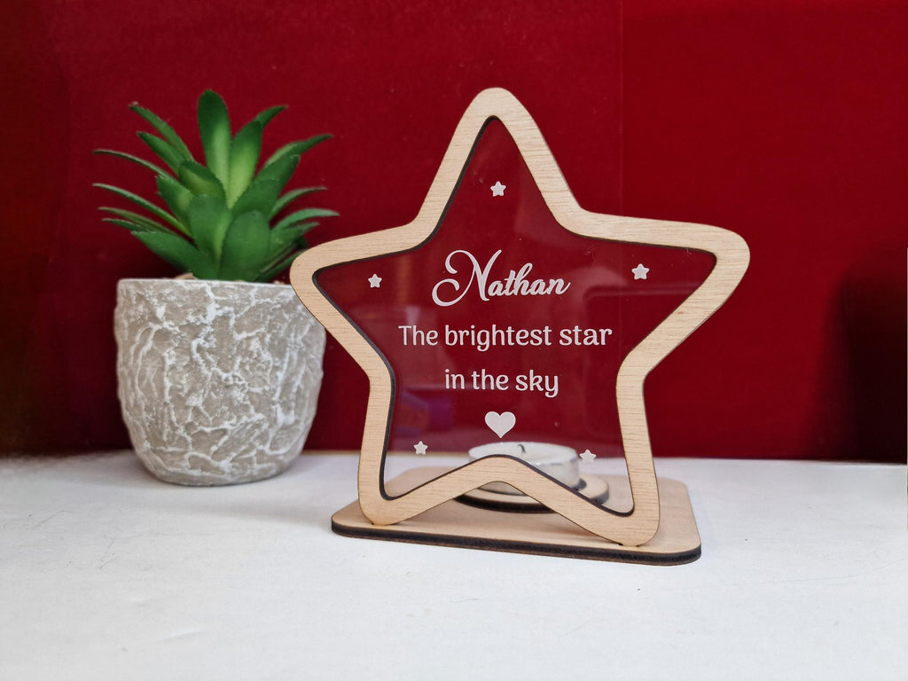 Personalised star memorial candle holder - Stunning remembrance item - Display - memories - Anniversary - Present - Ornament - Present Gift