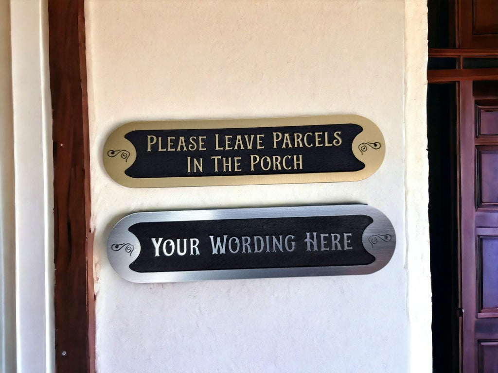 Personalised Parcel Sign decoration - Parcel delivery - Home gift - House warming - Your wording - Amazon - Package delivery - Plaque - Gold