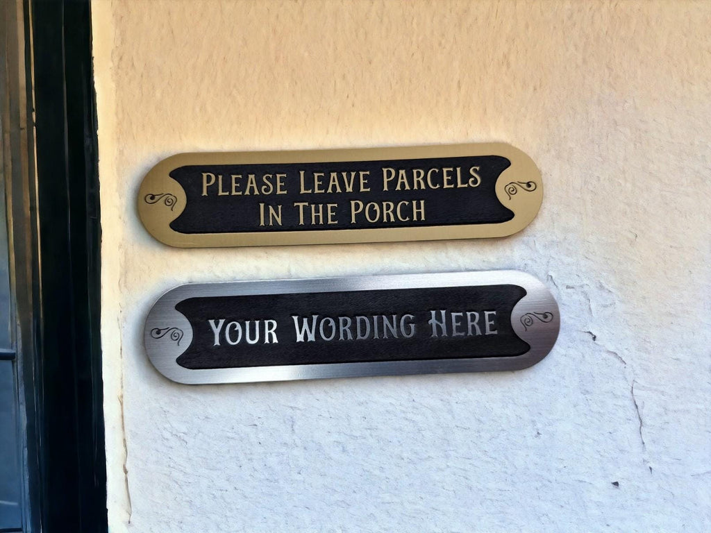 Personalised Parcel Sign decoration - Parcel delivery - Home gift - House warming - Your wording - Amazon - Package delivery - Plaque - Gold