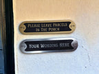 Personalised Parcel Sign decoration - Parcel delivery - Home gift - House warming - Your wording - Amazon - Package delivery - Plaque - Gold