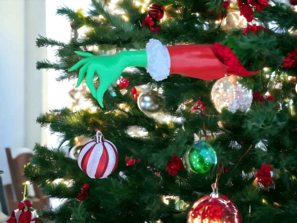 Green monster hand bauble holder - Naughty - Bauble - Xmas - Gift - Present - Countdown - Novelty - Fun - Joke - Decoration - Xmas - Secret