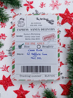 Personalised north pole shipping label - delivery label from Santa - Cover Over stubborn delivery label's - Tradition - Father Christmas