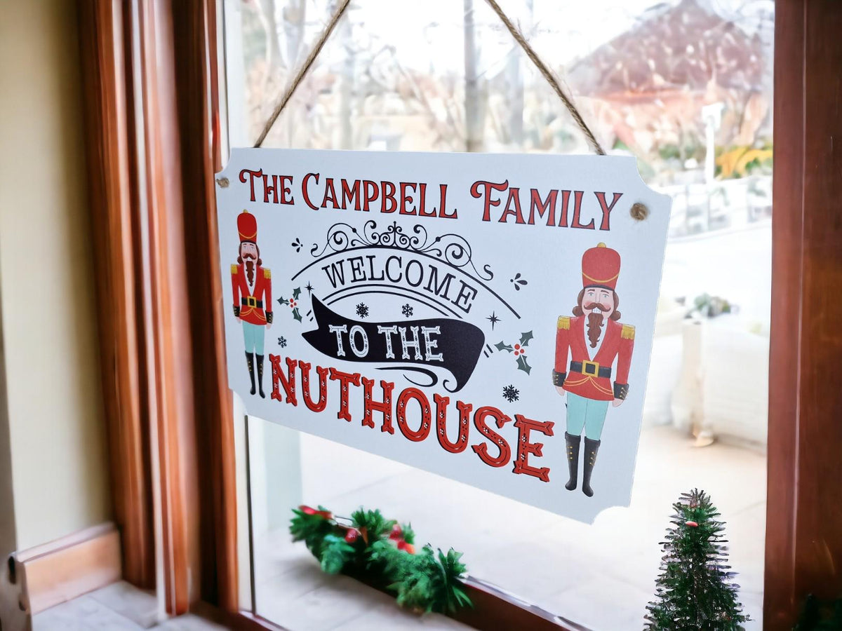Personalised Nutcracker family name sign - christmas plaque - xmas decoration - decor - gift - present - cute festive decor - Movie - Xmas