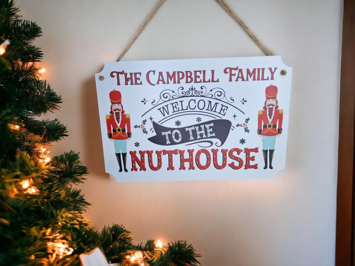 Personalised Nutcracker family name sign - christmas plaque - xmas decoration - decor - gift - present - cute festive decor - Movie - Xmas
