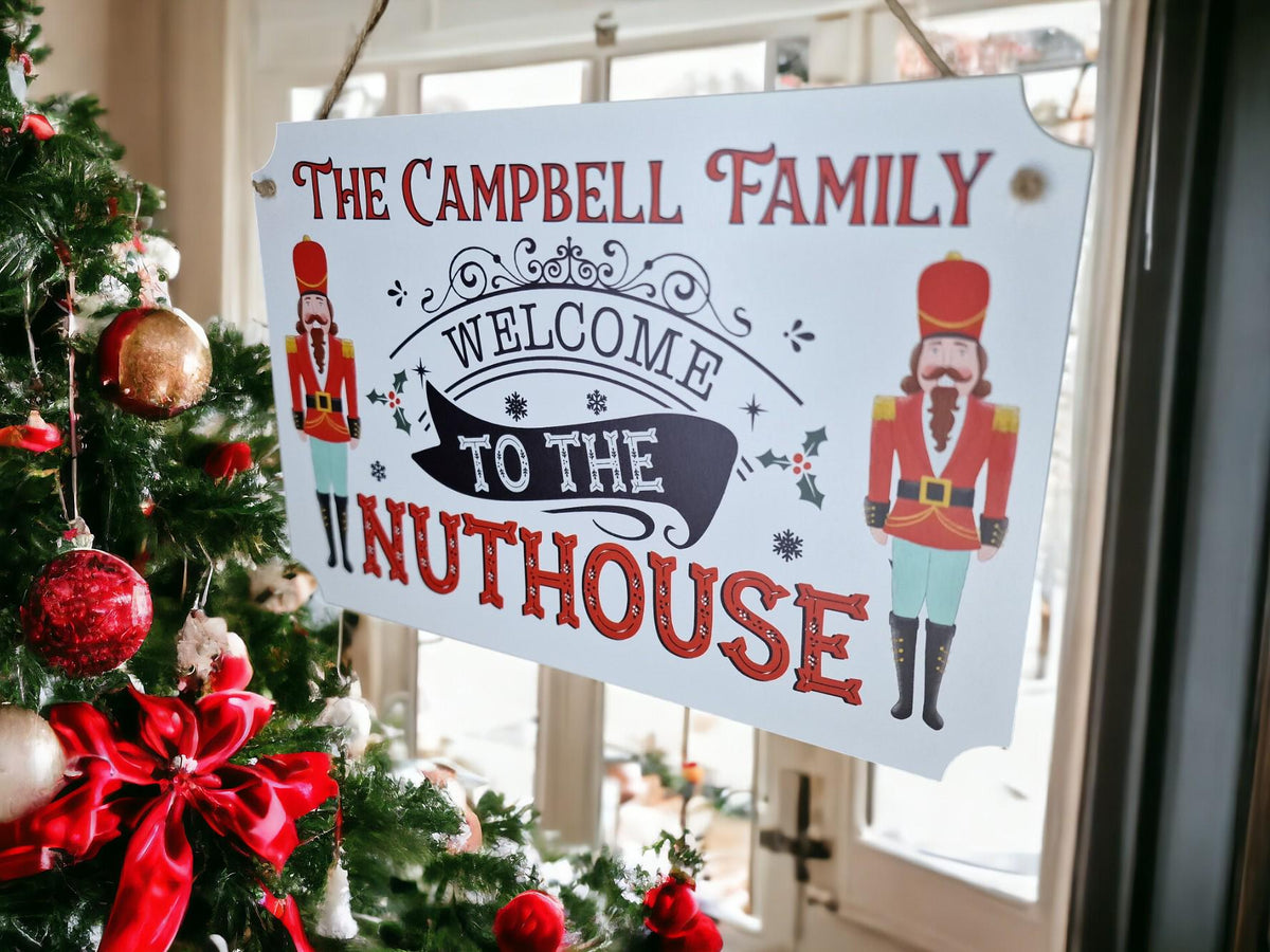 Personalised Nutcracker family name sign - christmas plaque - xmas decoration - decor - gift - present - cute festive decor - Movie - Xmas