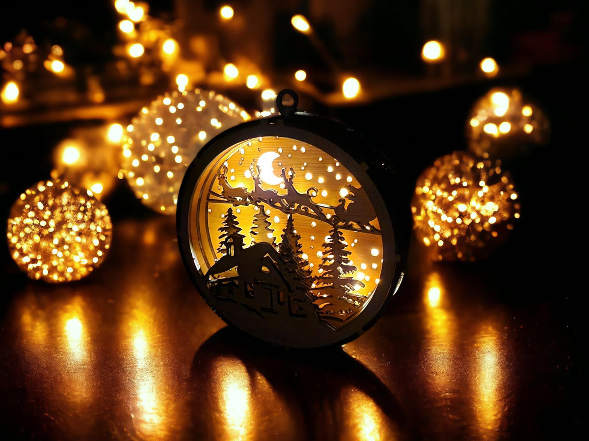 Stunning Illuminated large display bauble - Santa Claus - Night light - Christmas - Decoration - Plaque - Xmas - Gift - Present - LED Lamp
