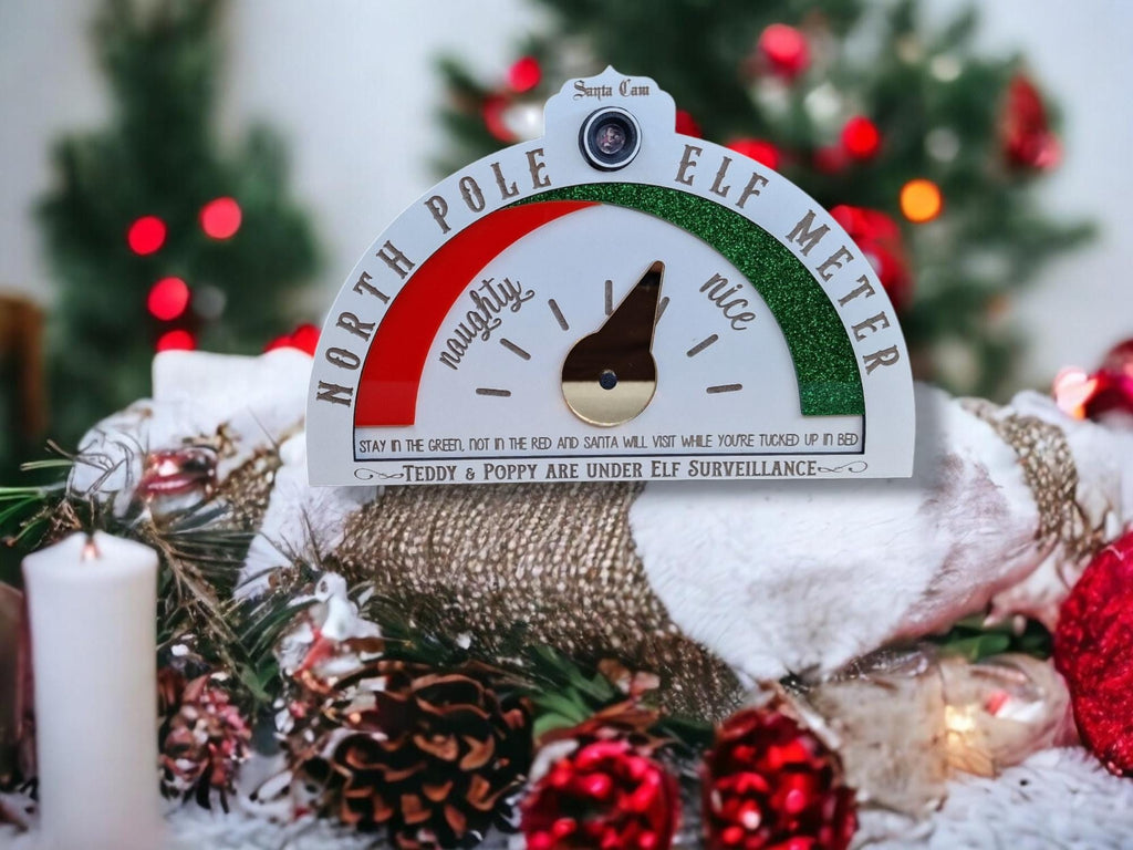 Personalised Santa Cam - Naughty - Elf - Surveillance - Sign - Christmas Decoration - Plaque - Xmas - Gift - Present - Countdown - Camera