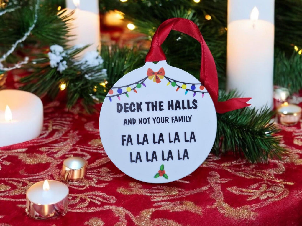 Deck the halls bauble - Funny - Christmas tree decoration - Secret Santa - Gift - Decor - Husband - Wife - Present - Novelty
