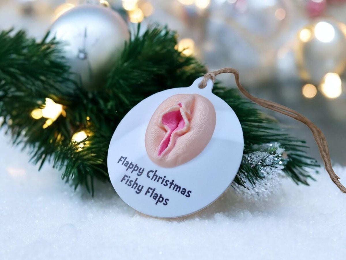 Personalised 3d Adult Flappy Christmas bauble - Vagina - Funny - Christmas tree decoration - Secret Santa - Gift - Pussy - Present - Novelty