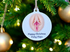 Personalised 3d Adult Flappy Christmas bauble - Vagina - Funny - Christmas tree decoration - Secret Santa - Gift - Pussy - Present - Novelty