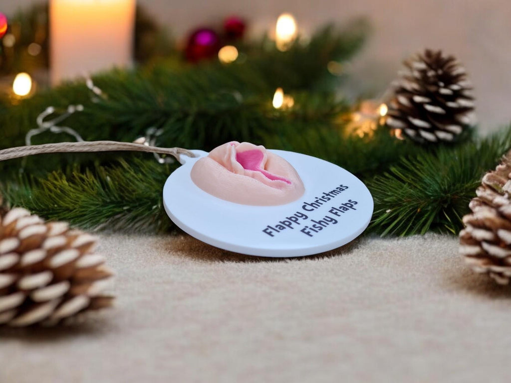 Personalised 3d Adult Flappy Christmas bauble - Vagina - Funny - Christmas tree decoration - Secret Santa - Gift - Pussy - Present - Novelty