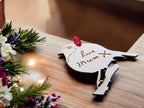 Hand written text onto a Robin bauble - Memorial - Remembrance - Anniversary - Death - Keepsake - Christmas gift - Present - Funeral - Cute