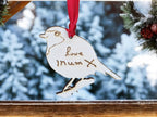 Hand written text onto a Robin bauble - Memorial - Remembrance - Anniversary - Death - Keepsake - Christmas gift - Present - Funeral - Cute
