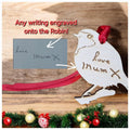 Hand written text onto a Robin bauble - Memorial - Remembrance - Anniversary - Death - Keepsake - Christmas gift - Present - Funeral - Cute
