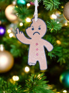 Angry Gingerbread Man - Woman - Naughty - Bauble - Xmas - Gift - Present - Countdown - Novelty - Fun - Joke - Decoration - Xmas - Secret