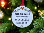 Deck the halls bauble - Funny - Christmas tree decoration - Secret Santa - Gift - Decor - Husband - Wife - Present - Novelty