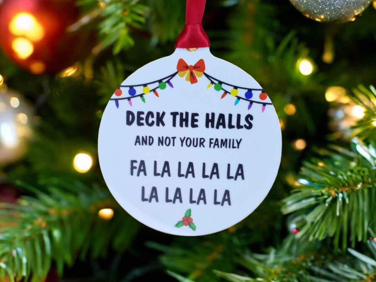 Deck the halls bauble - Funny - Christmas tree decoration - Secret Santa - Gift - Decor - Husband - Wife - Present - Novelty