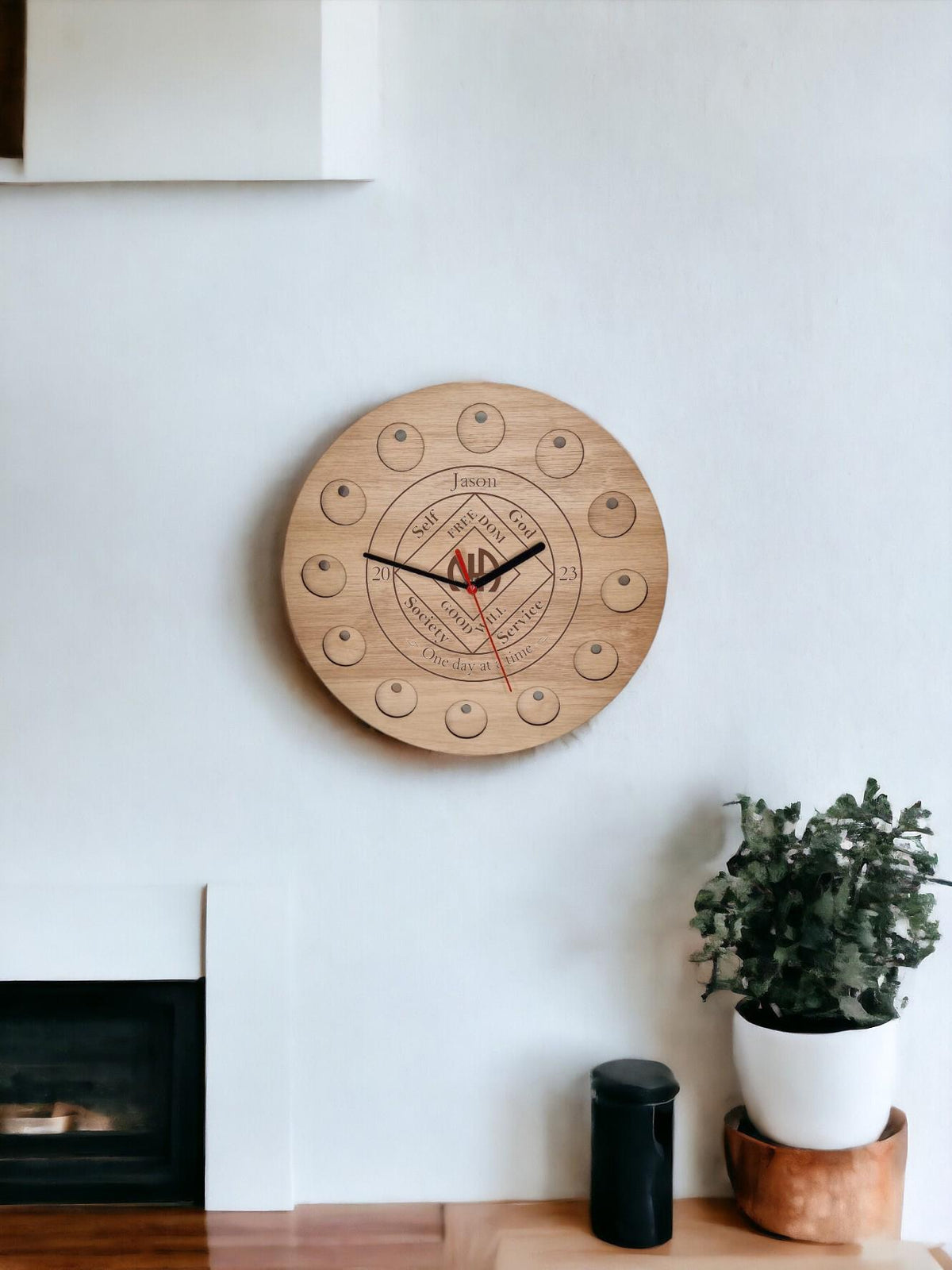 Personalised Recovery Token Display Clock - NA Clock - Holds AA & NA Recovery Tokens - Recovery Chip Holder