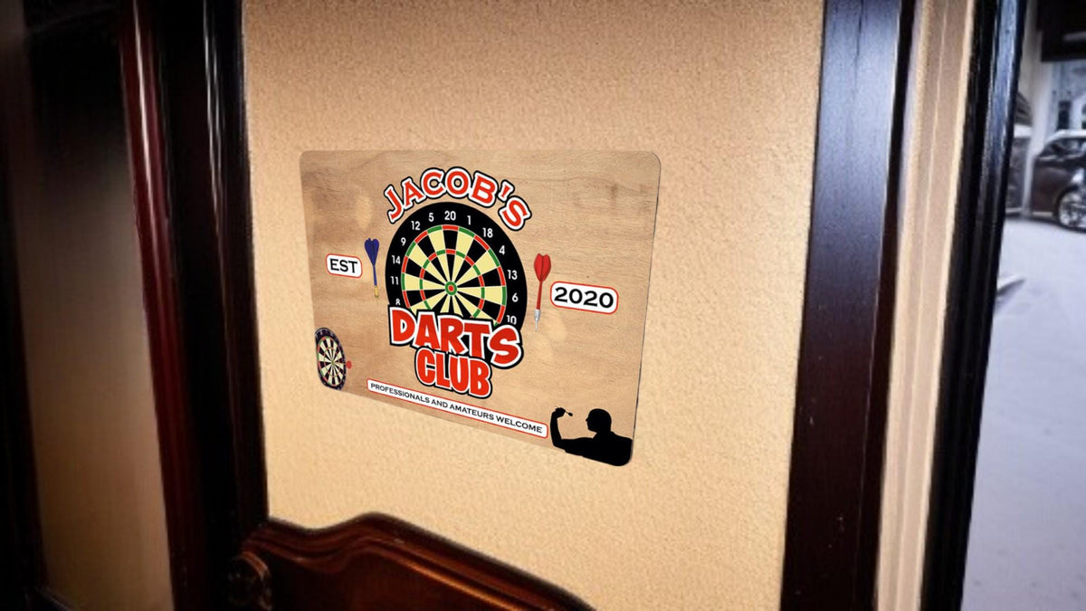 Personalised Darts Club Bar Sign - Gift - Decoration - Plaque - Mancave - Gift - Present - Garden - Workshop - Home Bar - Novelty - Funny