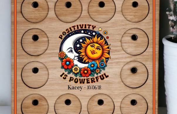 Personalised Recovery Token Display - Chips - Narcotics Alcohol Anonymous Recovery Chip Holder - AA display - Holder - Serenity prayer - NA