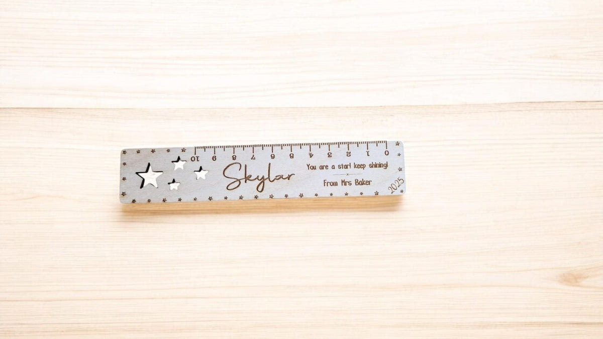 Personalised Wooden Bookmark Ruler - Student appreciation present - graduation - Teacher teaching - thank you gift - end of term - Break up