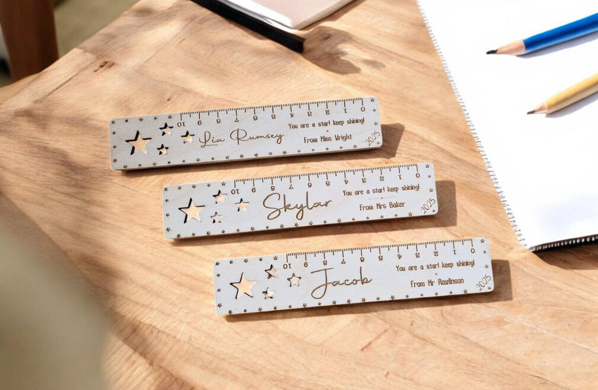 Personalised Wooden Bookmark Ruler - Student appreciation present - graduation - Teacher teaching - thank you gift - end of term - Break up