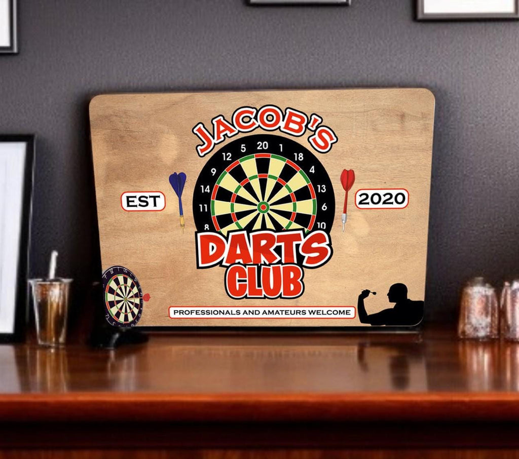 Personalised Darts Club Bar Sign - Gift - Decoration - Plaque - Mancave - Gift - Present - Garden - Workshop - Home Bar - Novelty - Funny
