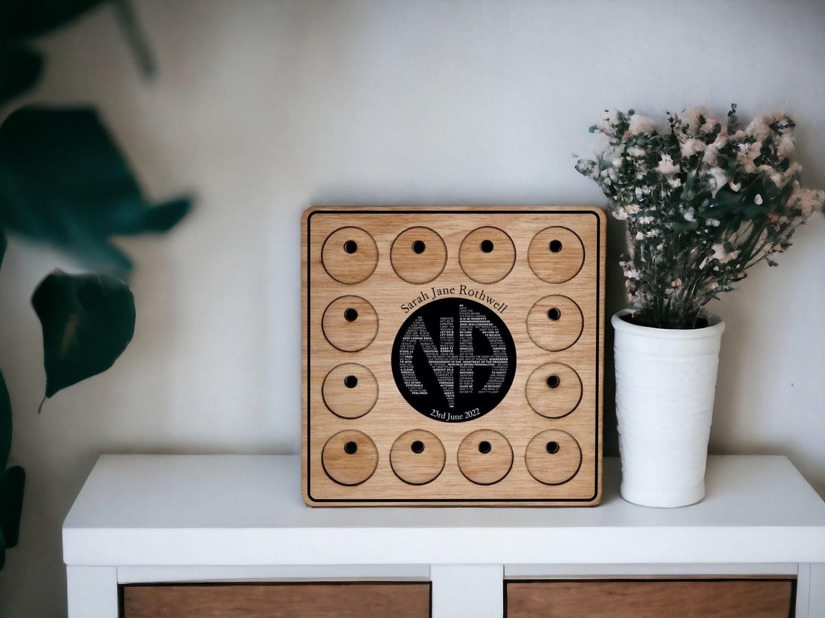 Personalised Recovery Token Display - Chips - Narcotics Anonymous Recovery Chip Holder - AA display - Holder - Serenity prayer - NA