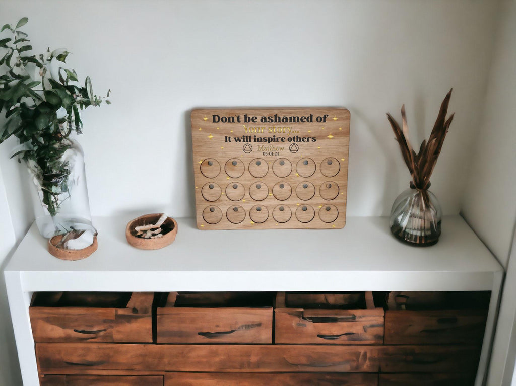 Personalised Serenity Prayer Recovery Token Display - Chips - Personalized Serenity Prayer Recovery Chip Holder - AA display - Holder