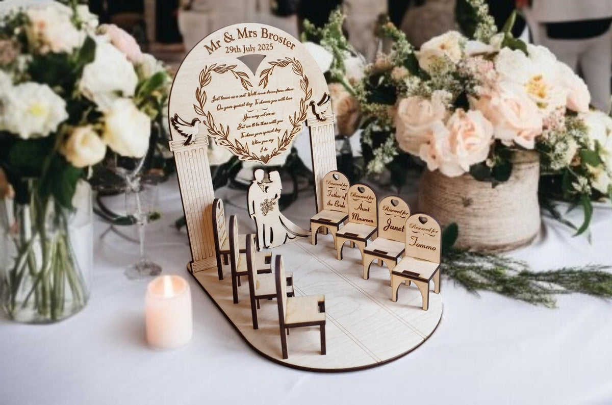 Personalised wedding memorial Display - Loved ones memory table - Centre piece - family - remember - heaven - Remembrance chairs - Keepsake