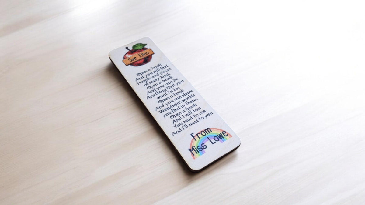 Personalised wooden bookmark - Student appreciation present - graduation - Teacher - teaching - thank you gift - end of term - Break up.