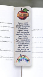 Personalised wooden bookmark - Student appreciation present - graduation - Teacher - teaching - thank you gift - end of term - Break up.